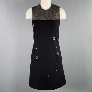 CoSTUME NATIONAL Size XS Black Silver Viscose Blend Two Tone Shift Dress